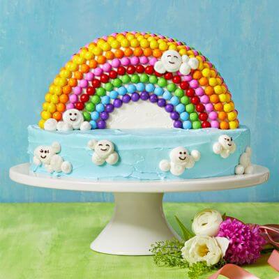 Rainbow cloud cake