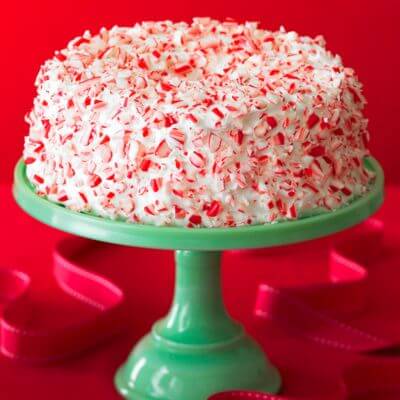Candy cane birthday cake