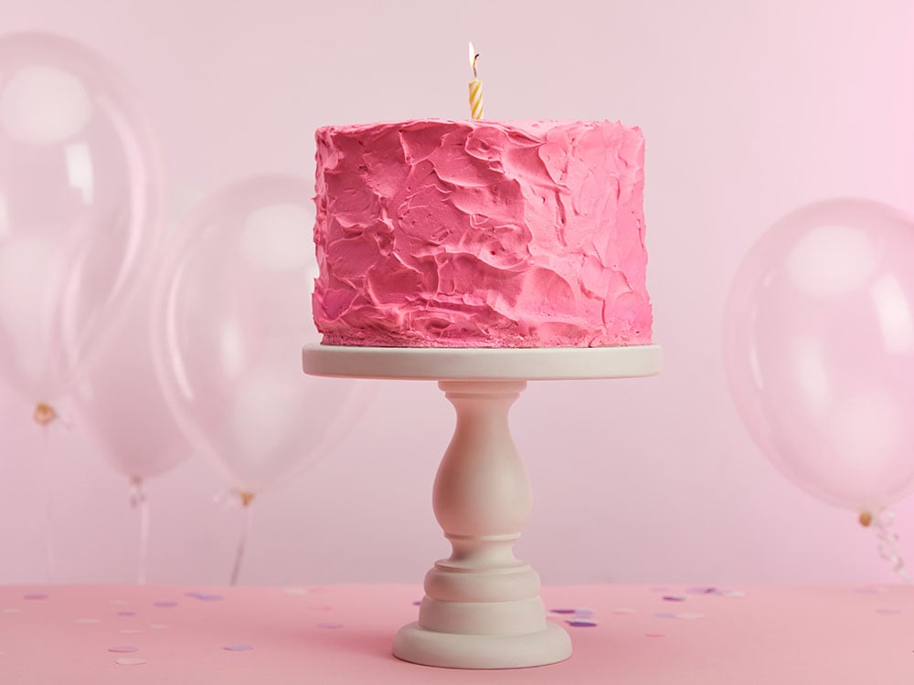 Pink birthday cake for kids