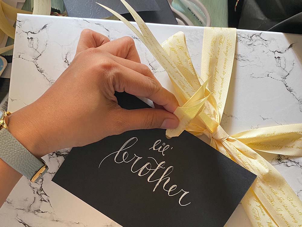 Add a personal touch to a gift such as caligraphy