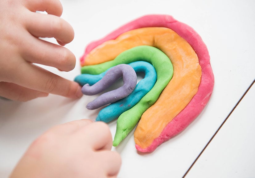 Play dough with kids